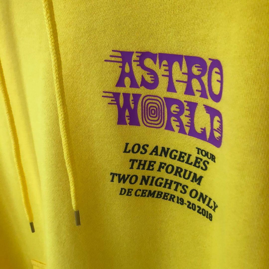 Travis Scott Astroworld Los Angeles concert 2018 Hoodie Lakers color merchandise Men s Fashion Coats Jackets and Outerwear on Carousell