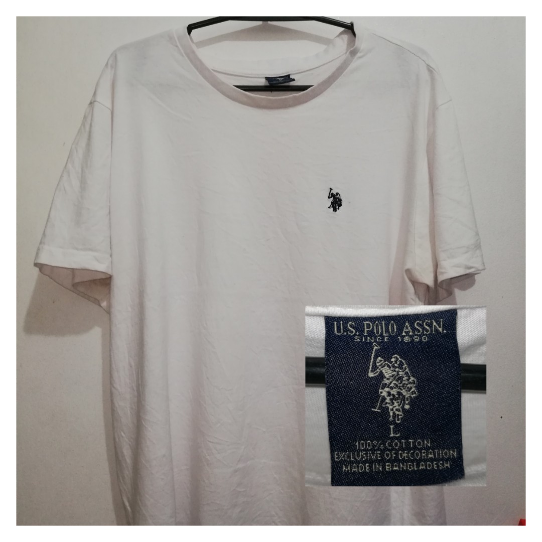 US Polo Plain White Shirt, Men's 