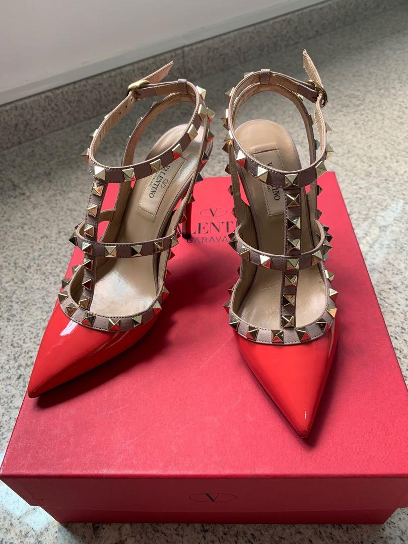Valentino Garavani Rockstud Cage Heels In Size 35 Women S Fashion Shoes Heels On Carousell