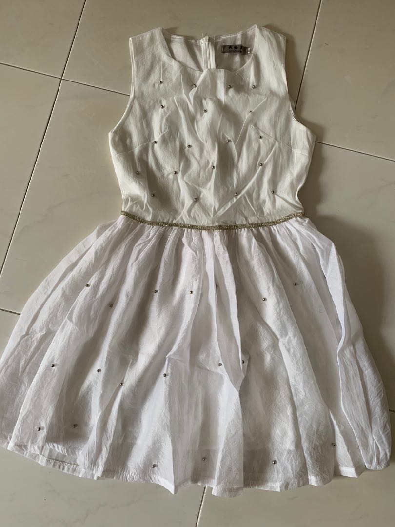 white shimmery dress