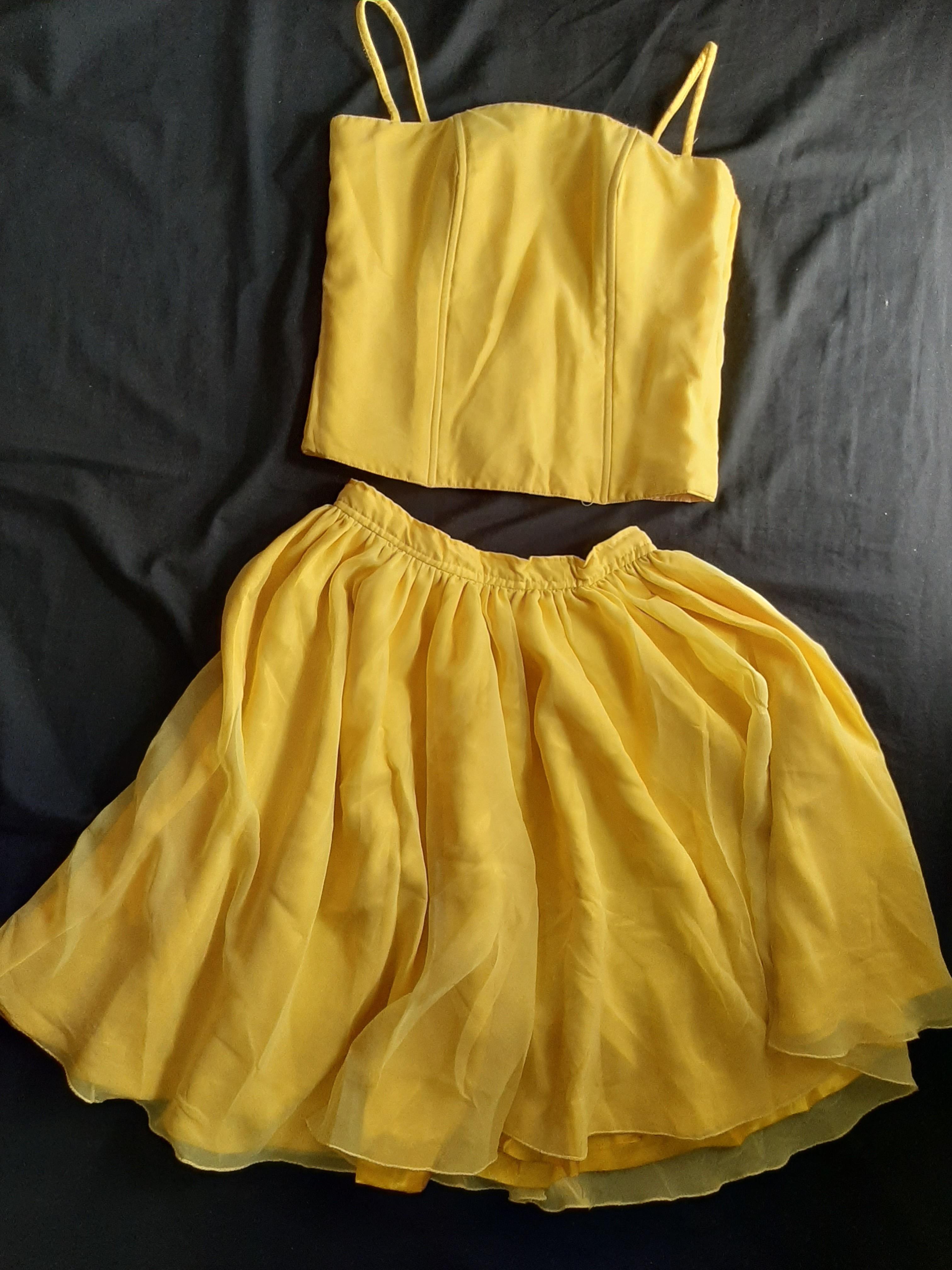 yellow spaghetti strap