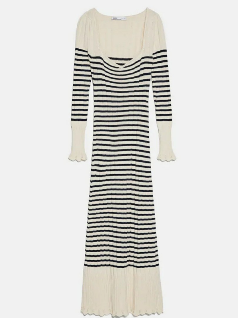 Zara - Striped Knit Dress, Women's 