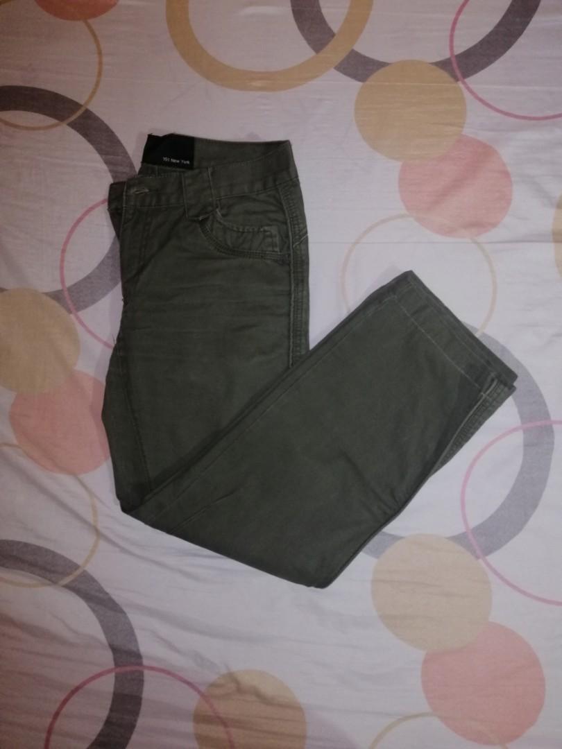 green straight pants