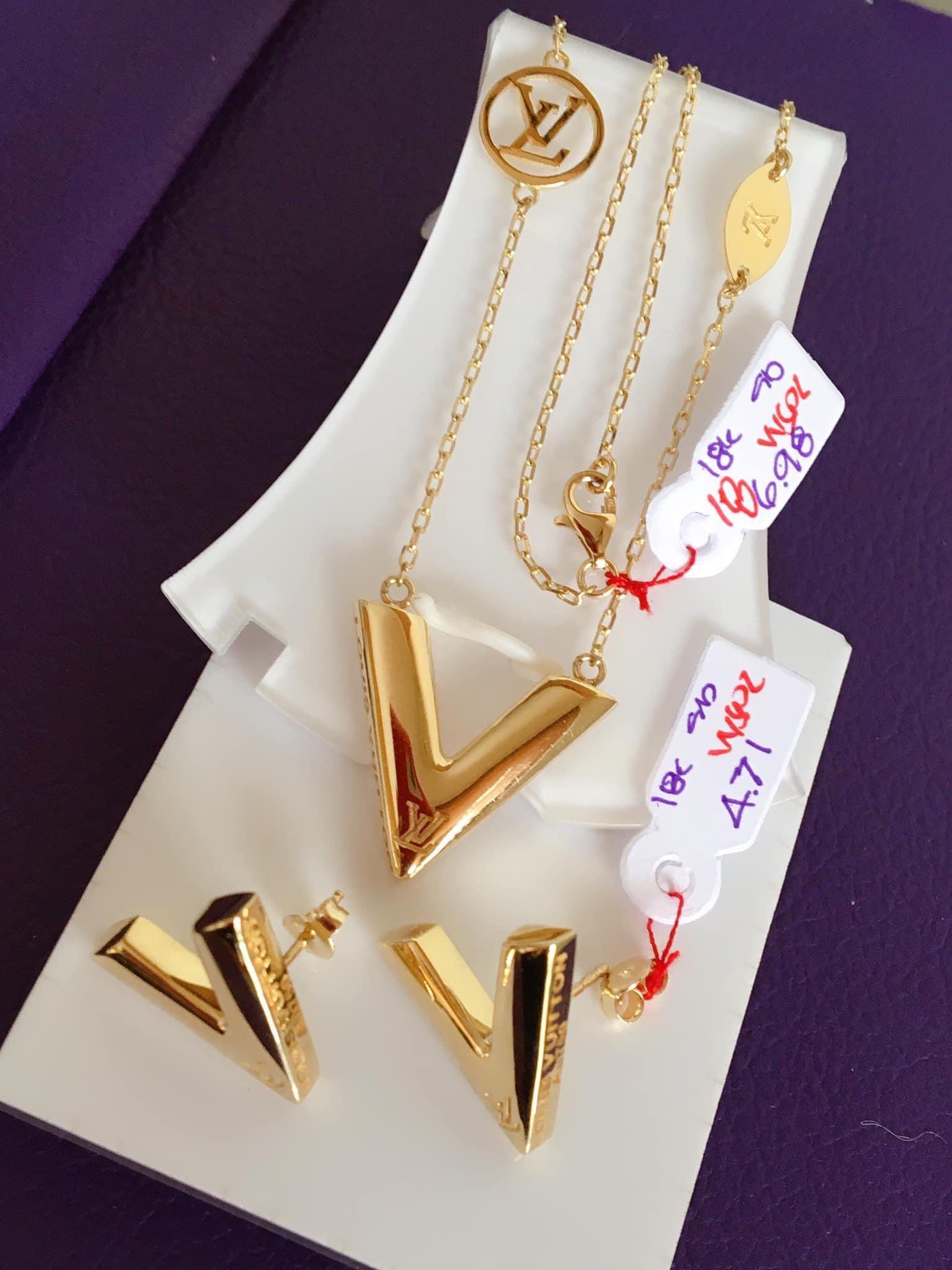 LV Inspired Necklace & Earings