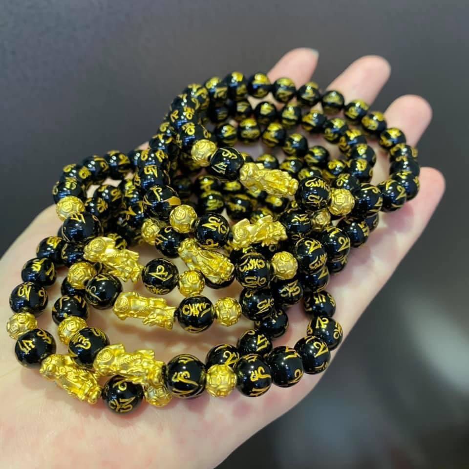 Black mantra shop beads