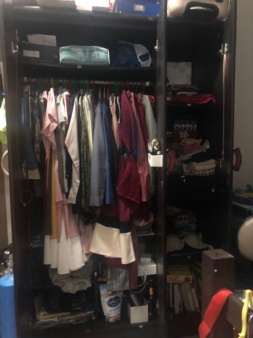 3-Door Wooden Cabinet (Category: Shelves, Cabinets & Racks) located in Manila. Submitted by attyshelly (Listing ID 1041000578, Image 2). Description: RFS: Moving out already, too heavy to bring with me. Preferably, pick up the item at my place and have it disassembled if you have the tools. 😊 *all handles, intact *lost keys for the locks of the two doors, only the internal drawer has keys in duplicate *scratches due to previous transpos but can 