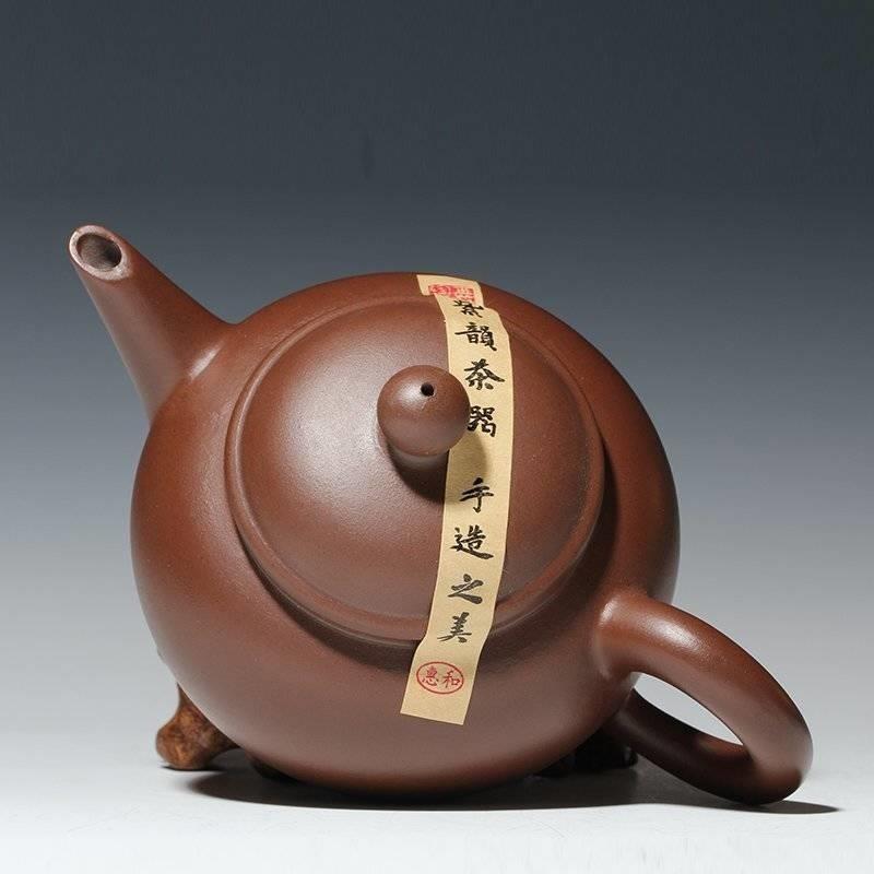 宜兴紫砂壶紫泥水平壶紫砂茶壶紫砂壶280cc大品实用泡茶器具
