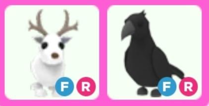 A Set Of Fly Ride Arctic Reindeer And Fly Ride Crow For Sale In Adopt Me Toys Games Video Gaming In Game Products On Carousell - roblox adopt me legendary ride fly arctic reindeer read