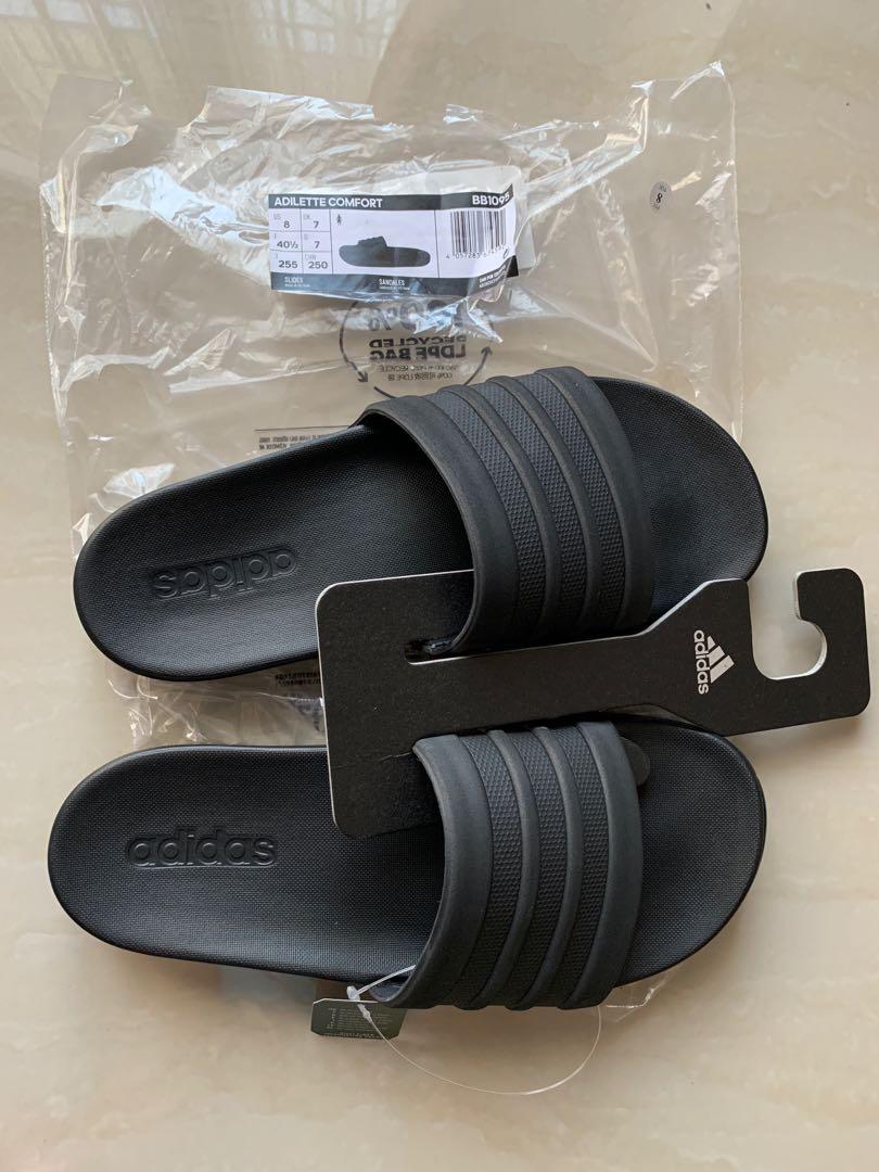 Adidas Adilette Cloudfoam Plus Mono [Sandal Adidas Original 100%], Fesyen  Pria, Sepatu , Sandal di Carousell