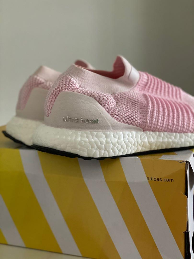 Pink laceless ultraboost cheap