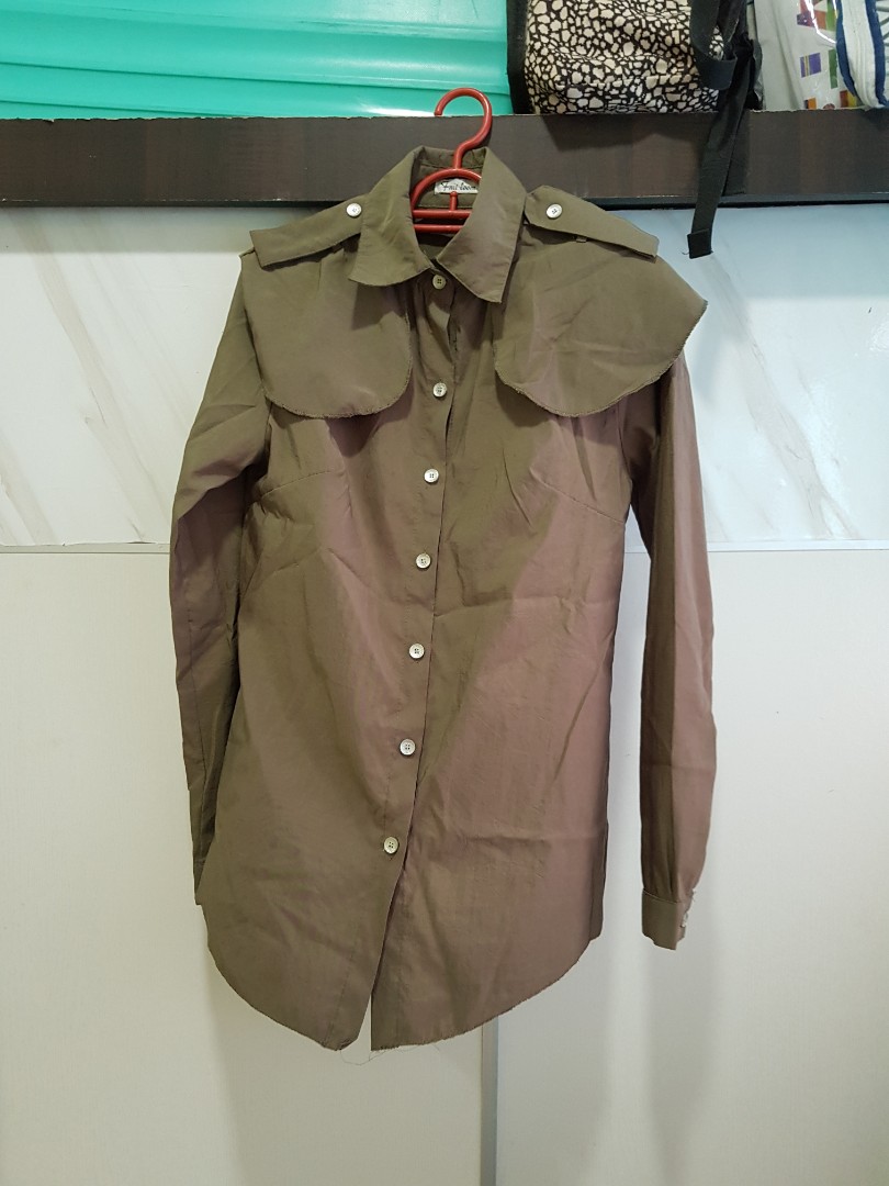 green formal blouse