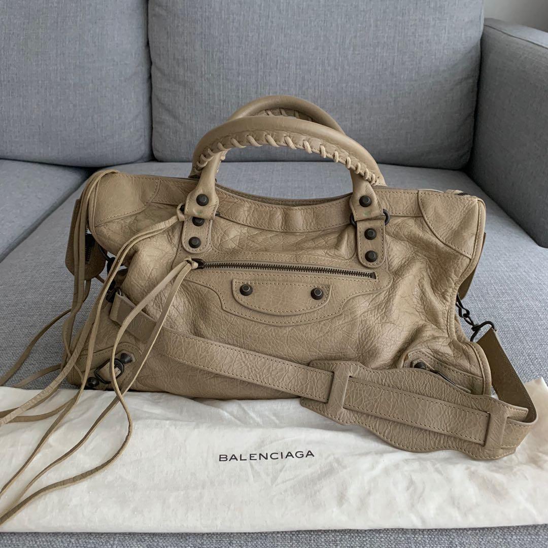 Balenciaga, Bags, Original Authentic Balenciaga City Bag Beige Leather  Medium Size
