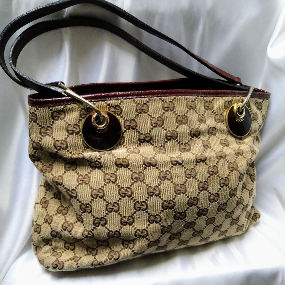 gucci brown monogram tote bag