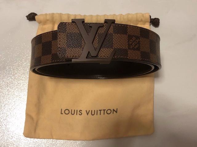 Louis Vuitton silver leather belt chrome hardware sz 80/32 CA0077