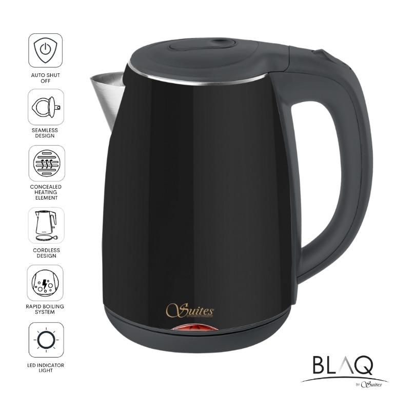 BLAQ 1.2L Divine Electric Kettle Double Layer Stainless Kettle (1 Year  Warranty) *FREE DELIVERY*, TV & Home Appliances, Kitchen Appliances, Water  Purifers & Dispensers on Carousell
