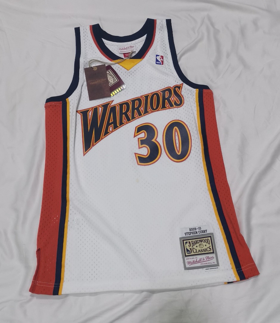 Men's Mitchell & Ness Stephen Curry White Golden State Warriors 2009-10 Hardwood Classics Authentic Player Jersey