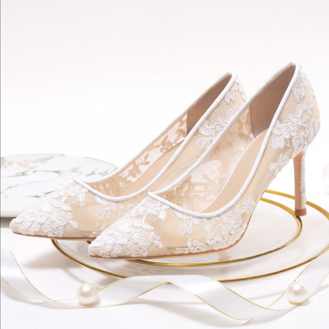 Brand New Bridal lace heels, Women's 