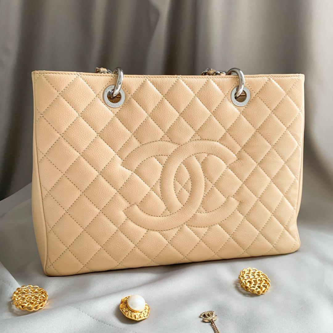 Chanel gst beige best sale gold hw