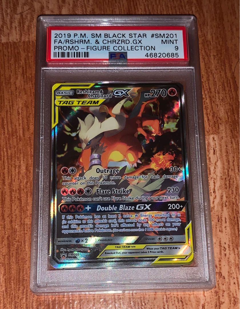 Charizard & Reshiram GX PSA 9 Tag Team Promo Pokemon, Hobbies & Toys
