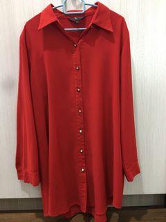 🆓🚚Chili Red Button top