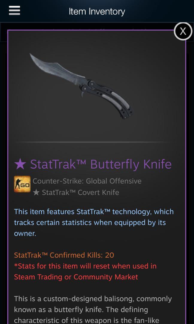 Csgo Butterfly Knife Vanilla Video Gaming Gaming Accessories Game Gift Cards Accounts On Carousell