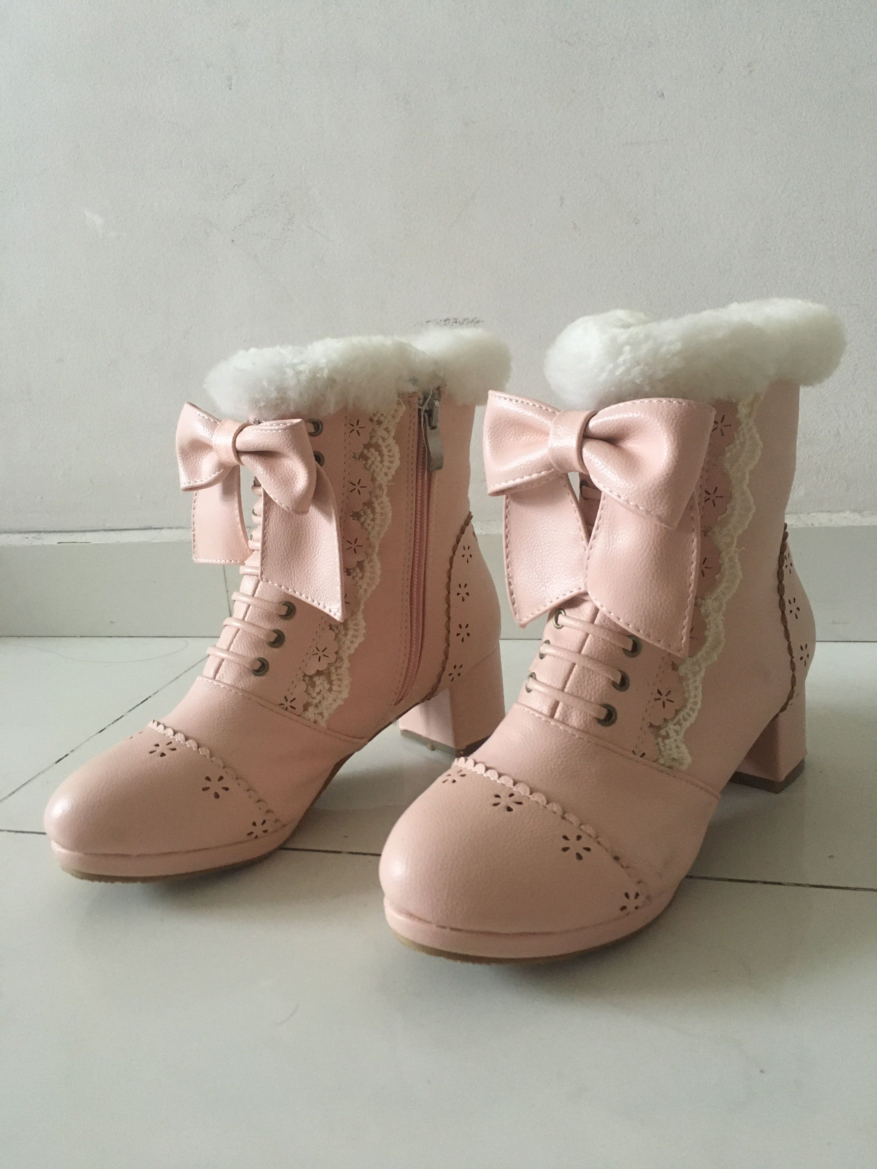 cute pink boots