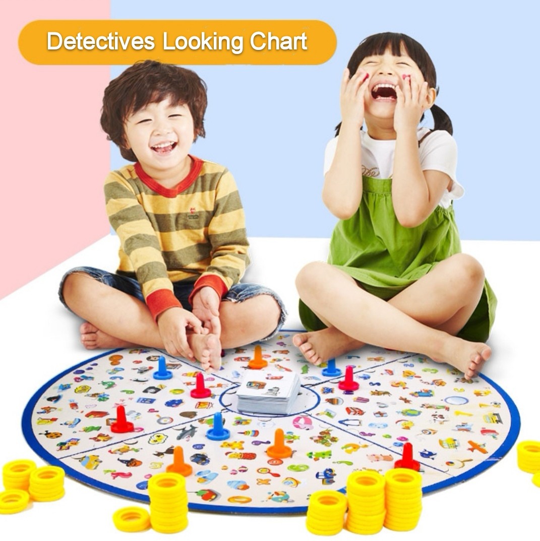 Detective Looking Chart Board Game Kids Educational Memory Matching Detectives Looking Chart Board Game