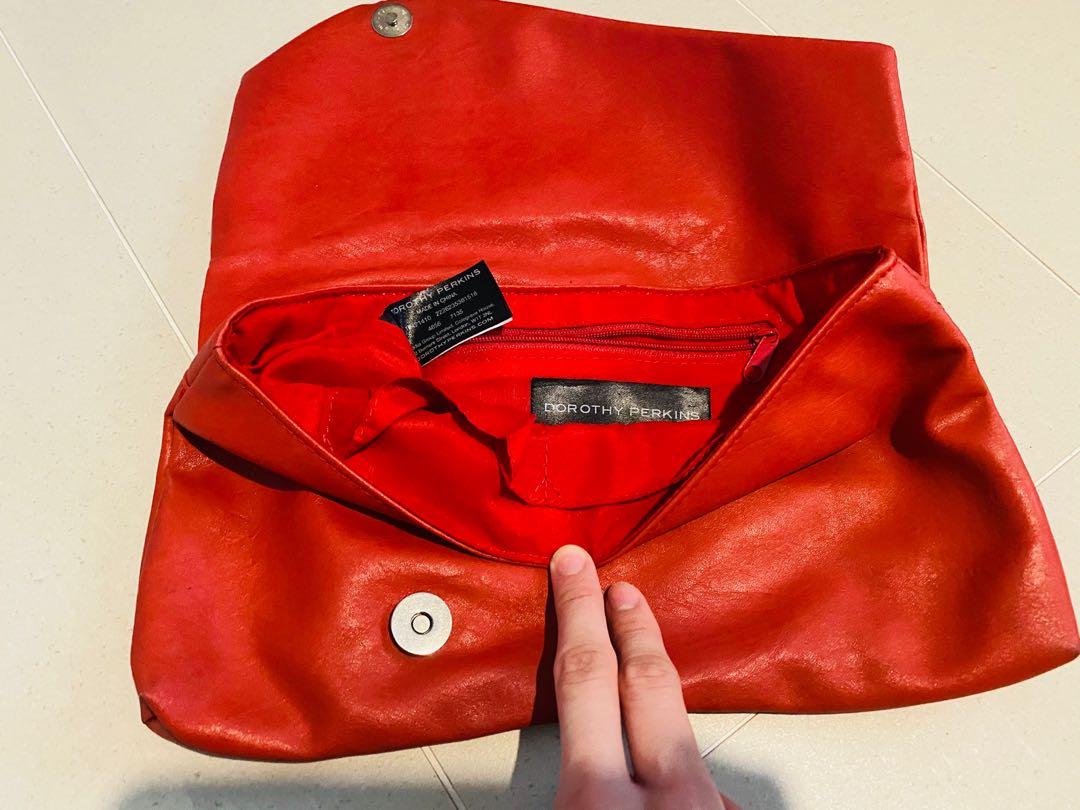Red clutch bag dorothy perkins outlet