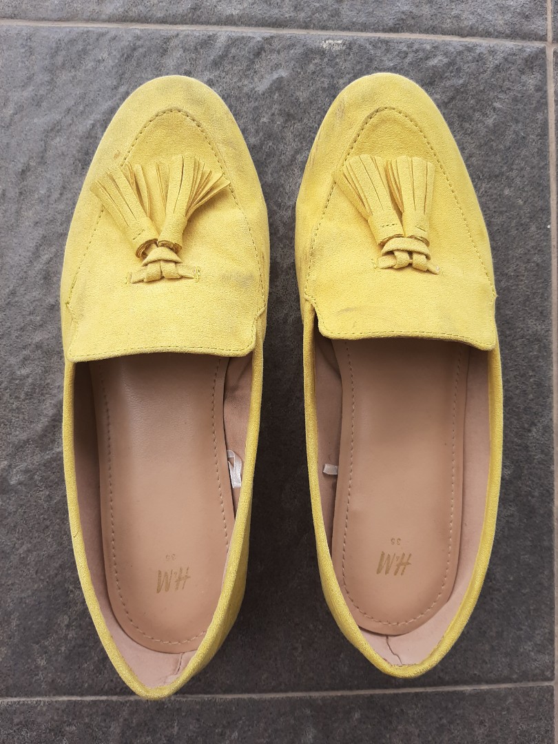 yellow flat shoes