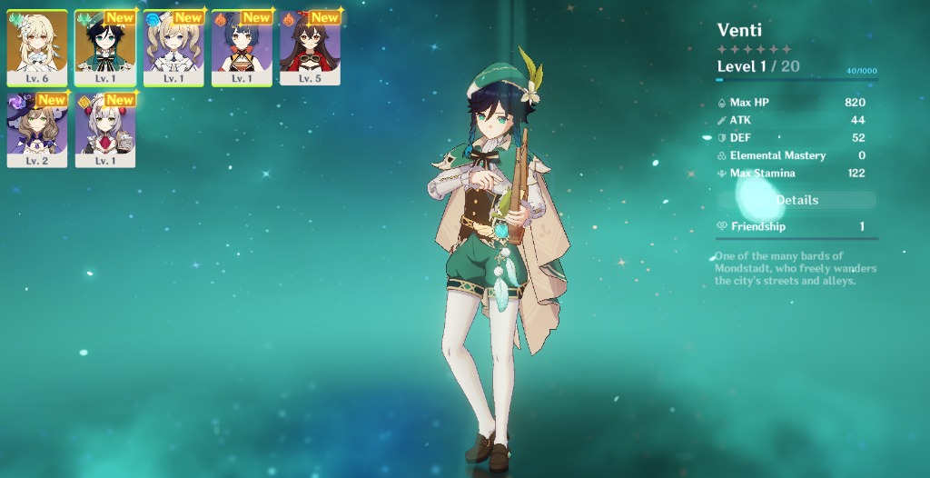 Price Reduced Genshin Impact Rare Account Ar7 Asia Venti Main With Xiang Ling At Constellation 3 4 Copies Of Xiangling Can Get Another Copy In Abyss Barbara And 2