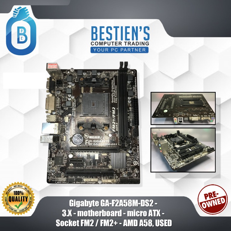 Gigabyte Ga F2a58m Ds2 Amd A58 Socket Fm2 Fm2 Motherboard 1 Dvi 1 Vga Microatx 818313020666 Ebay