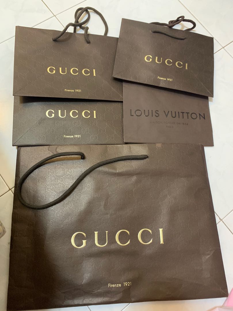 Gucci Paper Bag, Luxury, Bags & Wallets on Carousell
