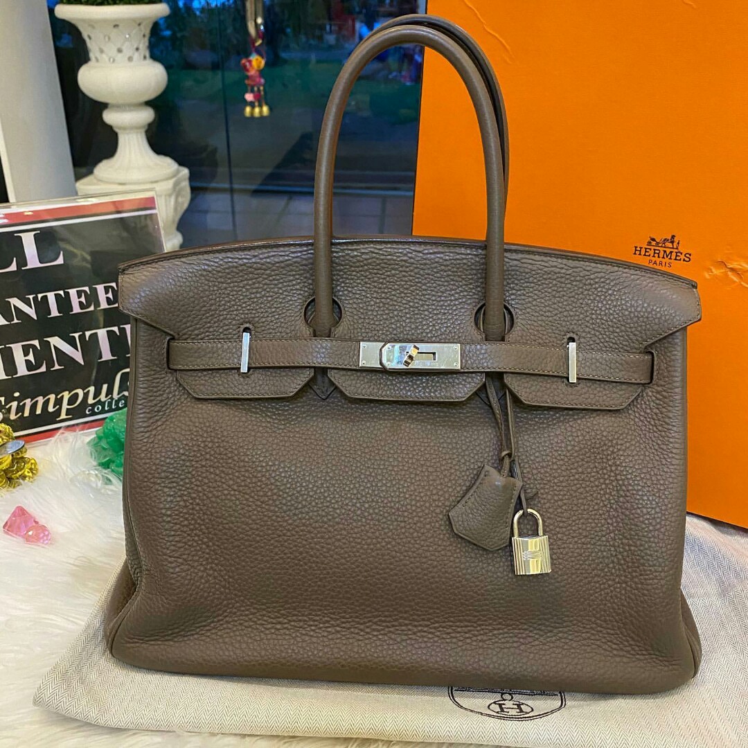 Hermes Birkin 35 Etoupe Togo Palladium Hardware