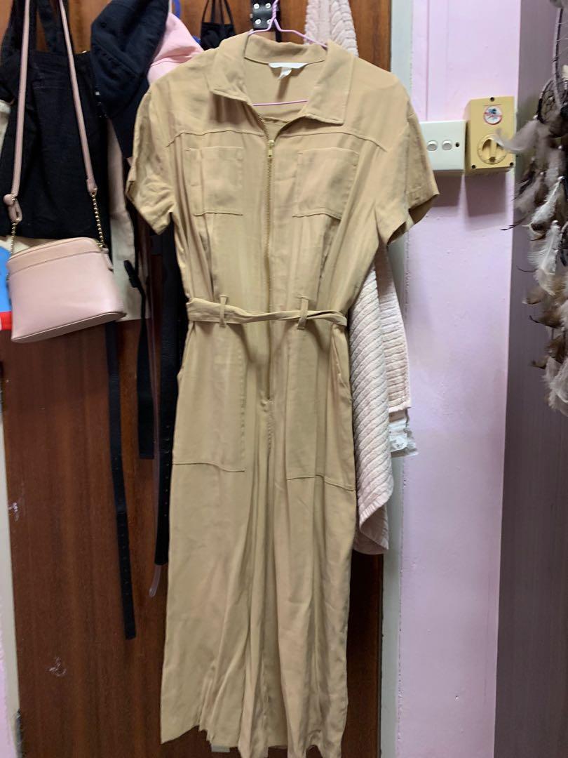 h&m khaki jumpsuit