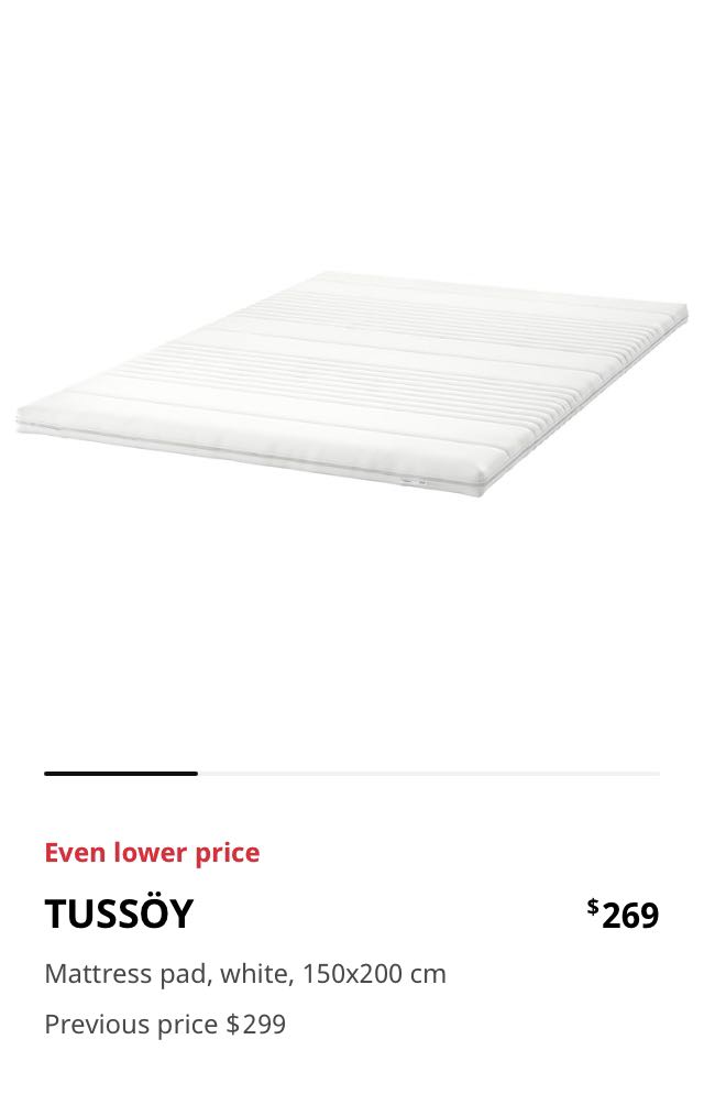 Ikea Queen Size Bed Topper, Furniture & Home Living, Furniture, Bed