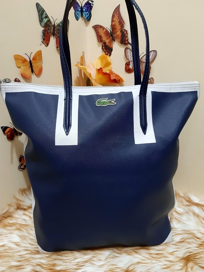 Lacoste tote sales bag navy blue