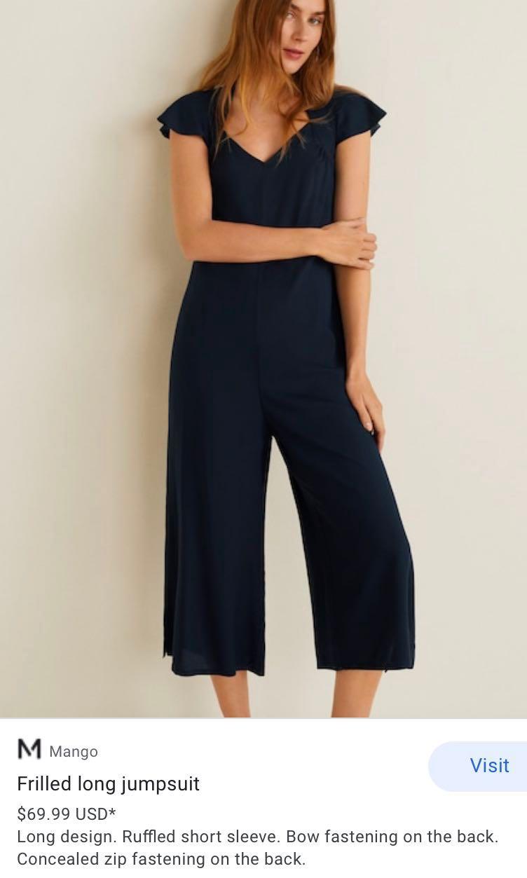 bow long jumpsuit mango