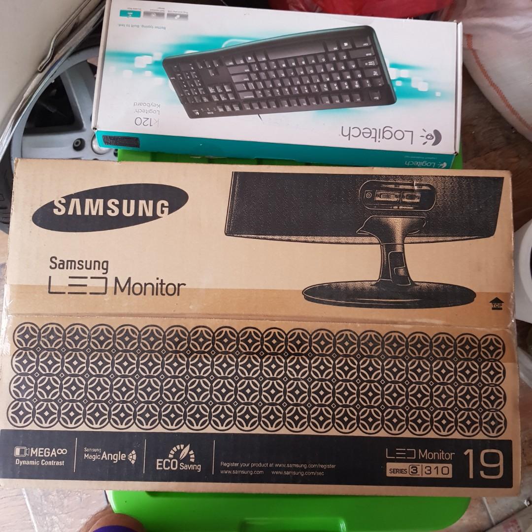 monitor led samsung 19 inch bonus keyboard logitech