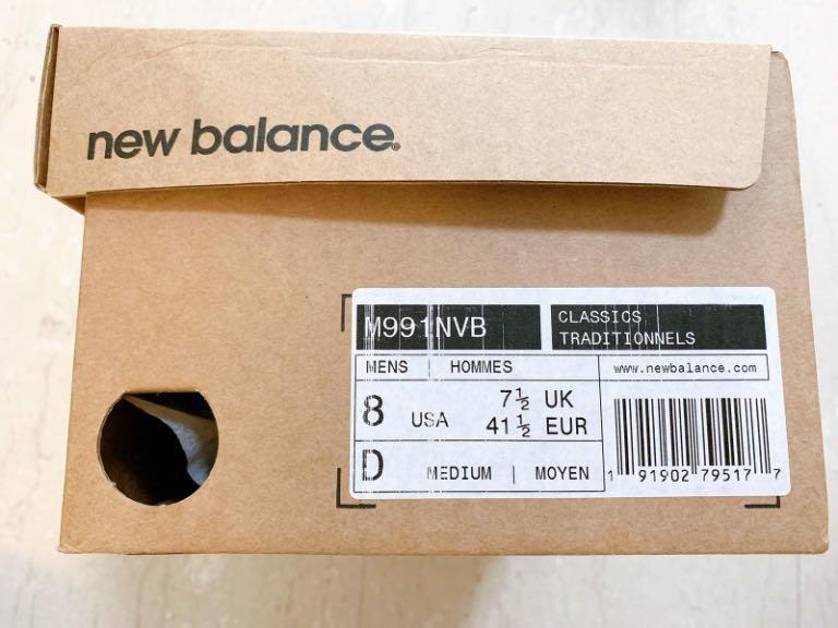 NEW BALANCE 991 NVB, Men's Fashion 