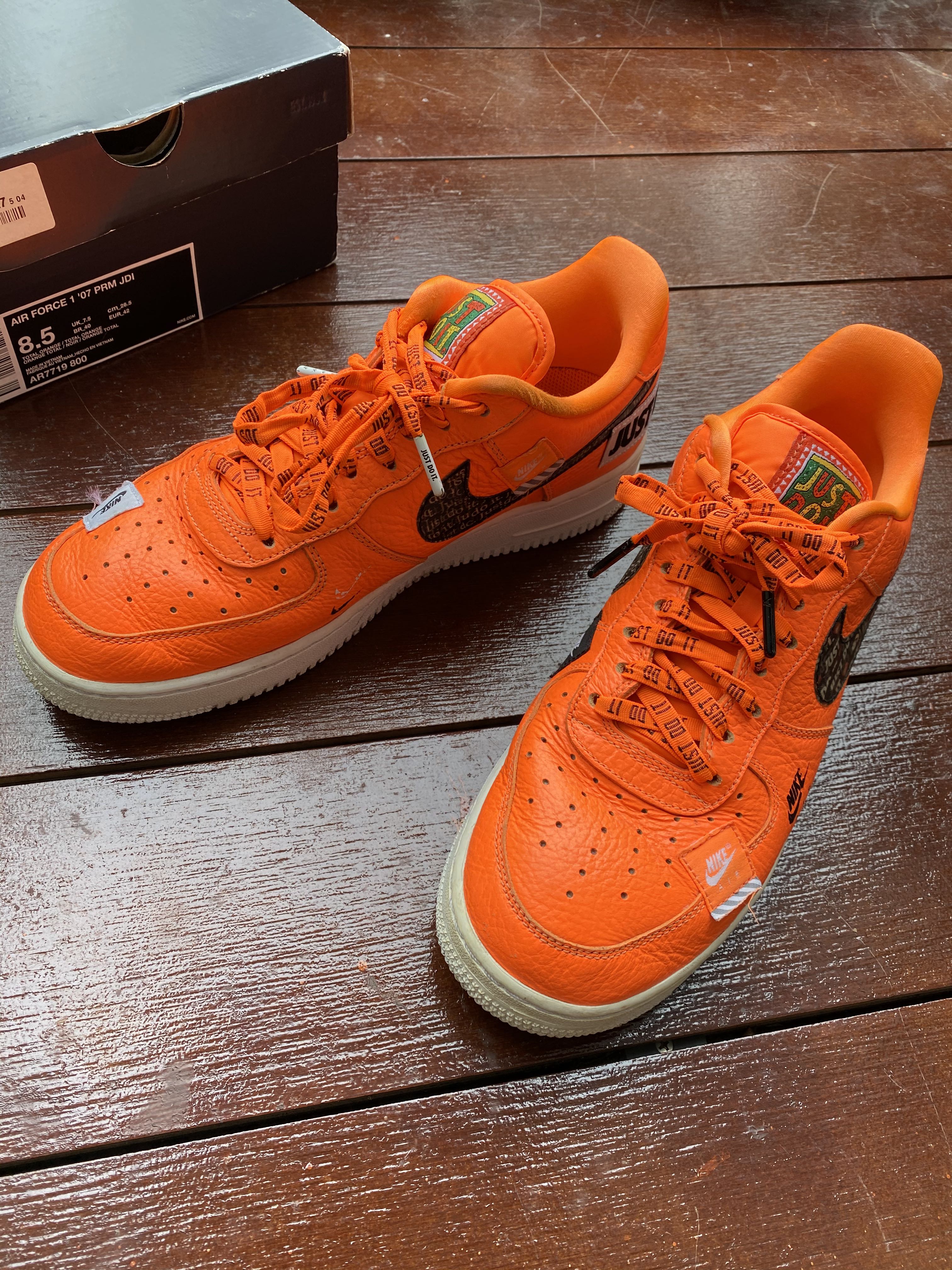 Nike AF1 Low JDI Total Orange White Premium Men s Fashion