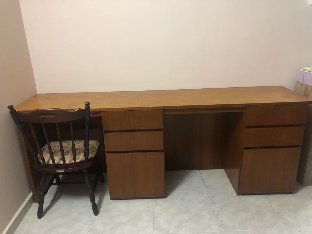 Old study table, Furniture & Home Living, Furniture, Tables & Sets on