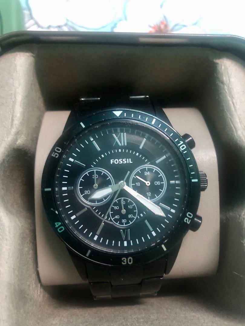 Flynn midsize chronograph hotsell black stainless steel watch