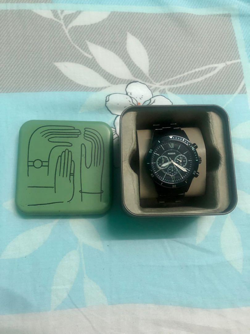 Flynn midsize chronograph online black stainless steel watch