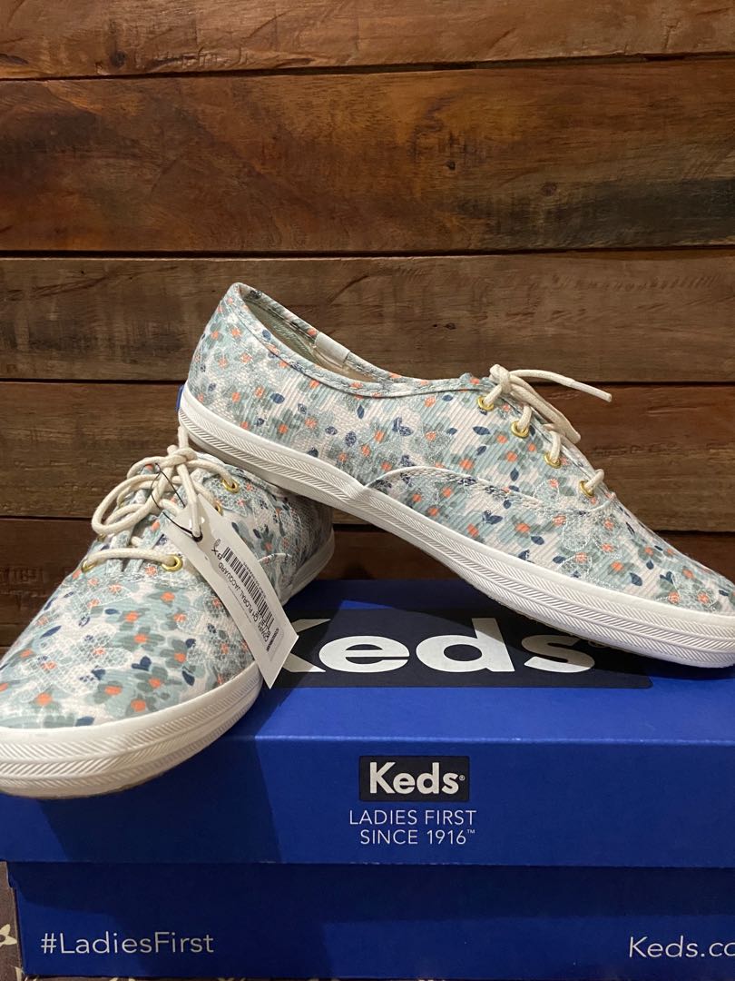 Original KEDS FLORAL JACQUARD CHAMPION SHOES W Gift Receipt