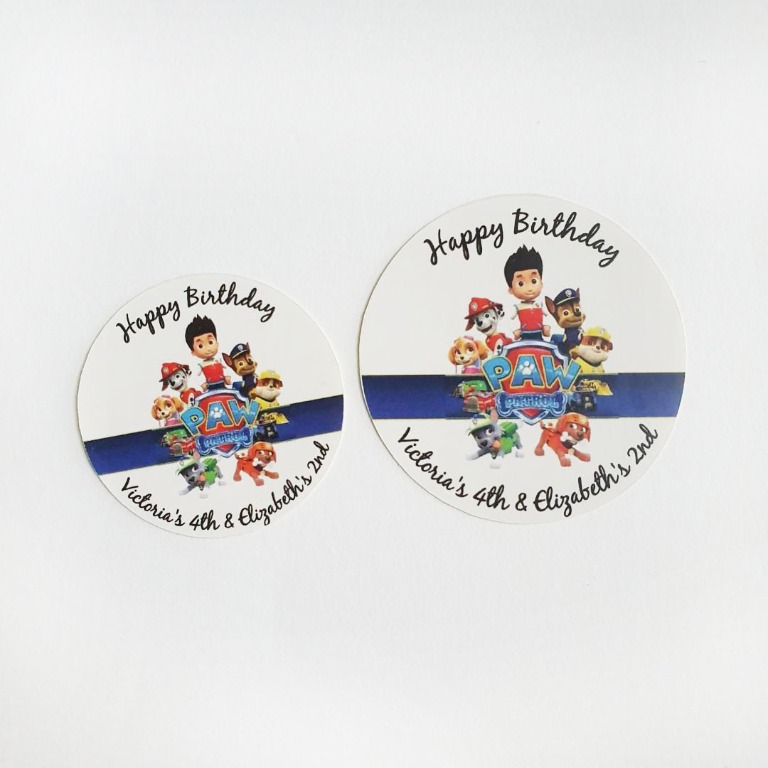 Paw Patrol Birthday Stickers, Design & Craft, Others on Carousell
