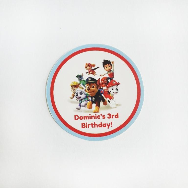 Paw Patrol Birthday Stickers, Design & Craft, Others on Carousell