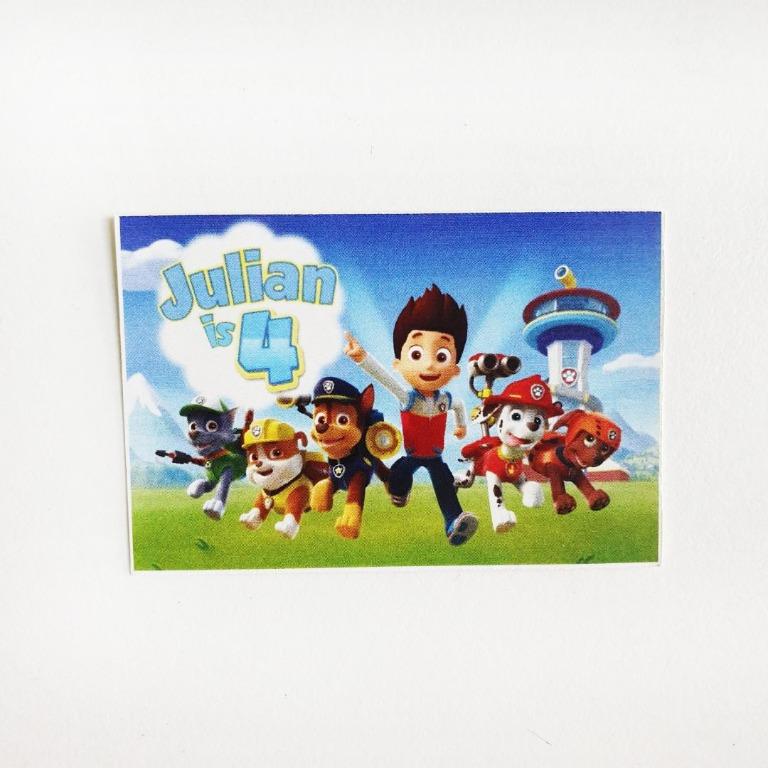 Paw Patrol Birthday Stickers, Design & Craft, Others on Carousell