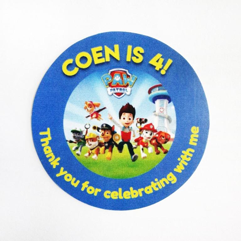 Paw Patrol Birthday Stickers, Design & Craft, Others on Carousell