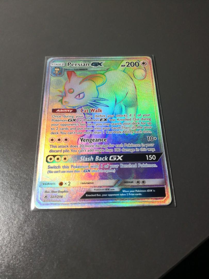 Persian GX Hyper Rainbow Rare Pokemon Trading Card Game TCG Pokémon