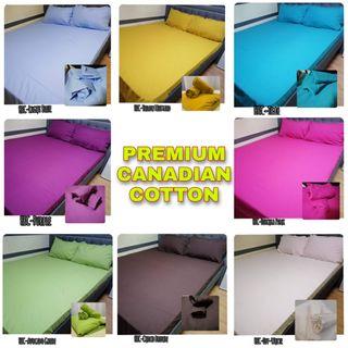 Plain Colors Premium Canadian Cotton Bedsheet with 2 Pillowcase